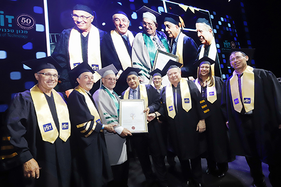 Mr. Avraham Kuznitsky receiving an Honorary Degree