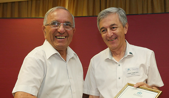 Prof. Eduard Yakubov and Mr. Josheph Bar Nathan at the scholarship ceremony